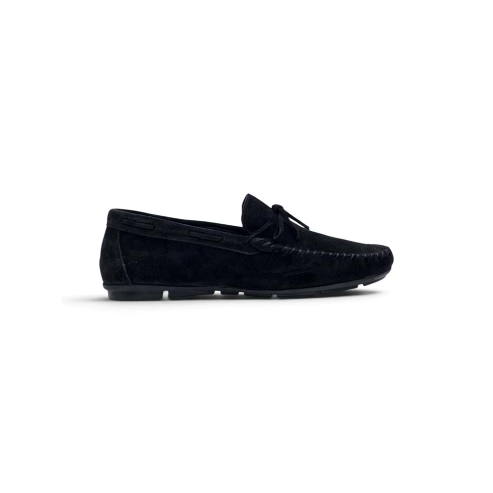 VOYAGER 4187 HAKİKİ DERİ ERKEK LOAFER AYAKKABI - SÜET SİYAH - 40