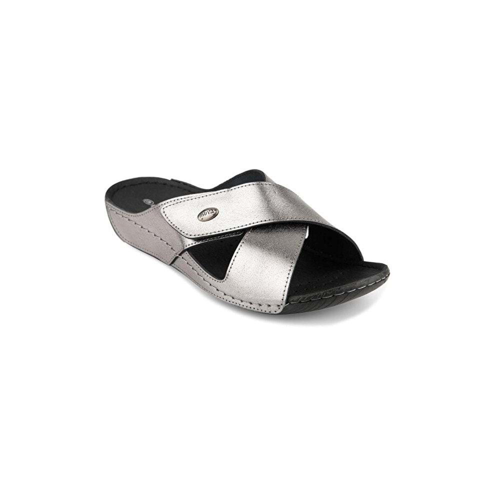 Muya Gwenu Anatomik Taban Dört Mevsim Kadın Terlik - Kurşun - 40