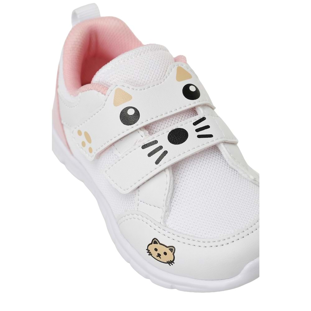KİNETİX BUFFY B 6FX KIZ BEBEK SPOR AYAKKABI - BEYAZ-PEMBE - 21