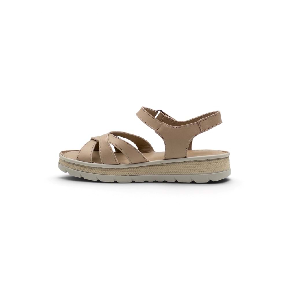 VOYAGER Z641 HAKİKİ DERİ KADIN SANDALET - BEJ - 40