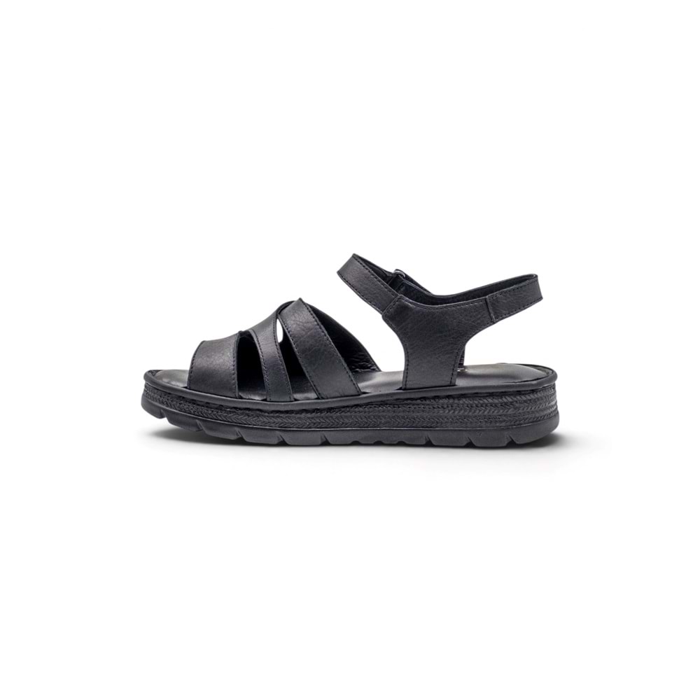 VOYAGER Z646 HAKİKİ DERİ KADIN SANDALET - SİYAH - 40