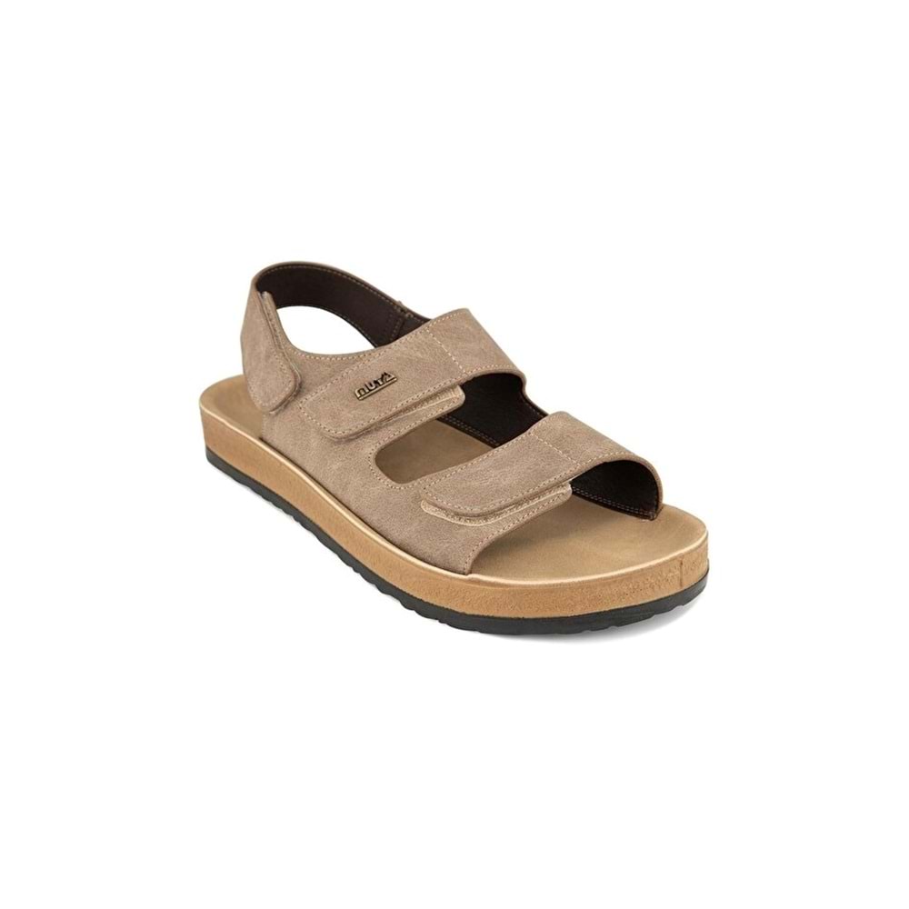 Muya Katad Anatomik Taban Erkek Sandalet - Vizon - 40