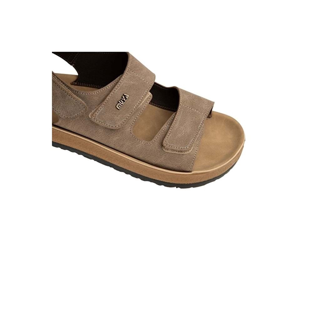 Muya Katad Anatomik Taban Erkek Sandalet - Vizon - 40