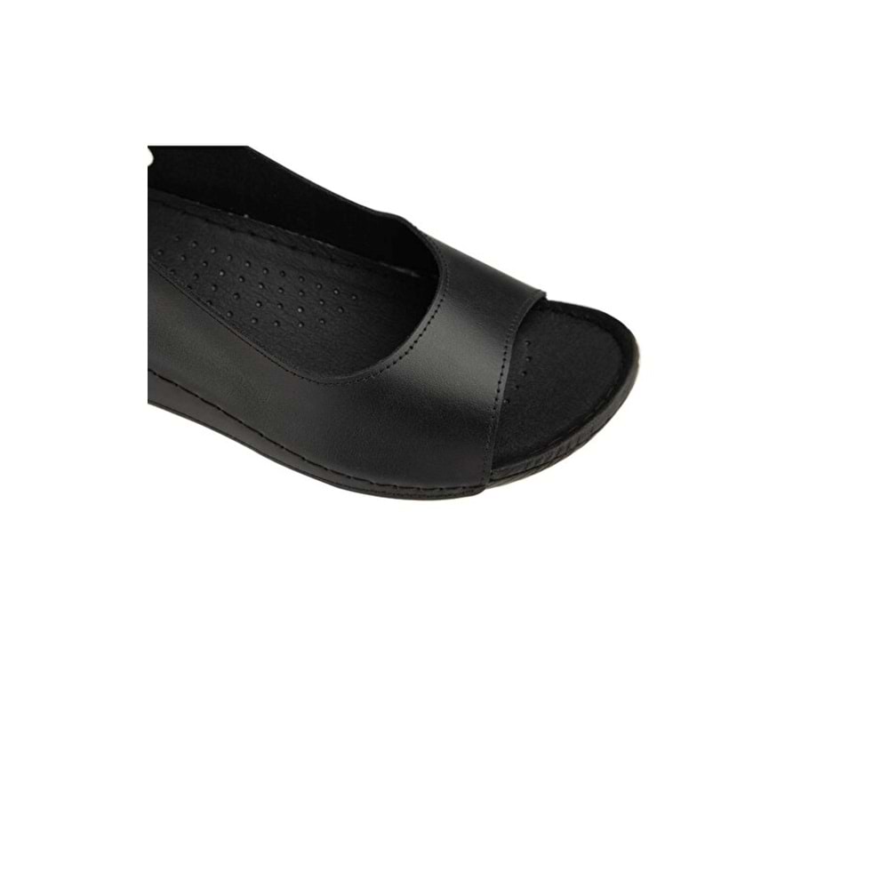 Muya İpsum Anatomik Taban Hakiki Deri Kadın Sandalet - Siyah - 40