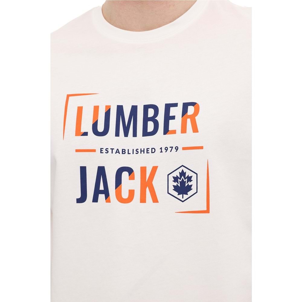 LUMBERJACK ML OKINA 11ID1-104 6FX ERKEK KISA KOL TİŞÖRT - BEYAZ - S