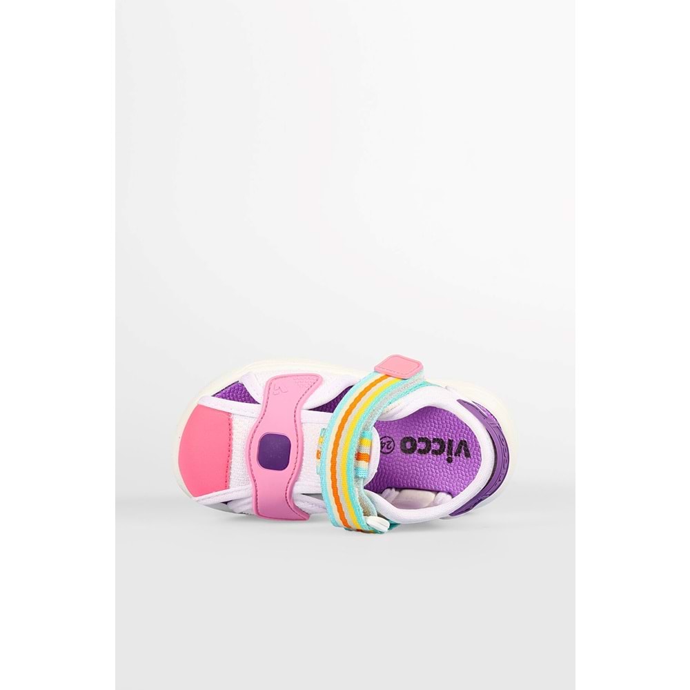 VİCCO FLOW II KIZ ÇOCUK SANDALET - BEYAZ-PEMBE - 30
