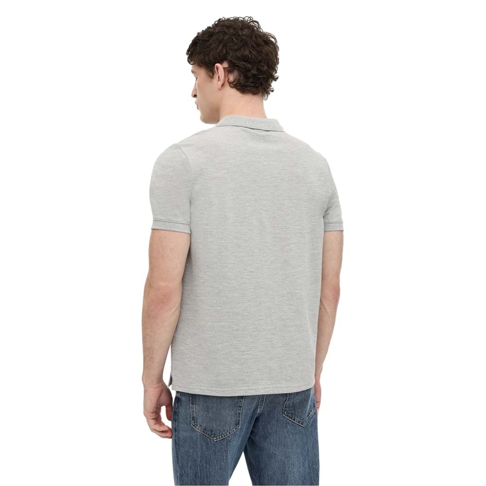 LUMBERJACK MB CT953 POLO T-SH 6FX ERKEK KISA KOL POLO TİŞÖRT - GRİ MELANJ - L