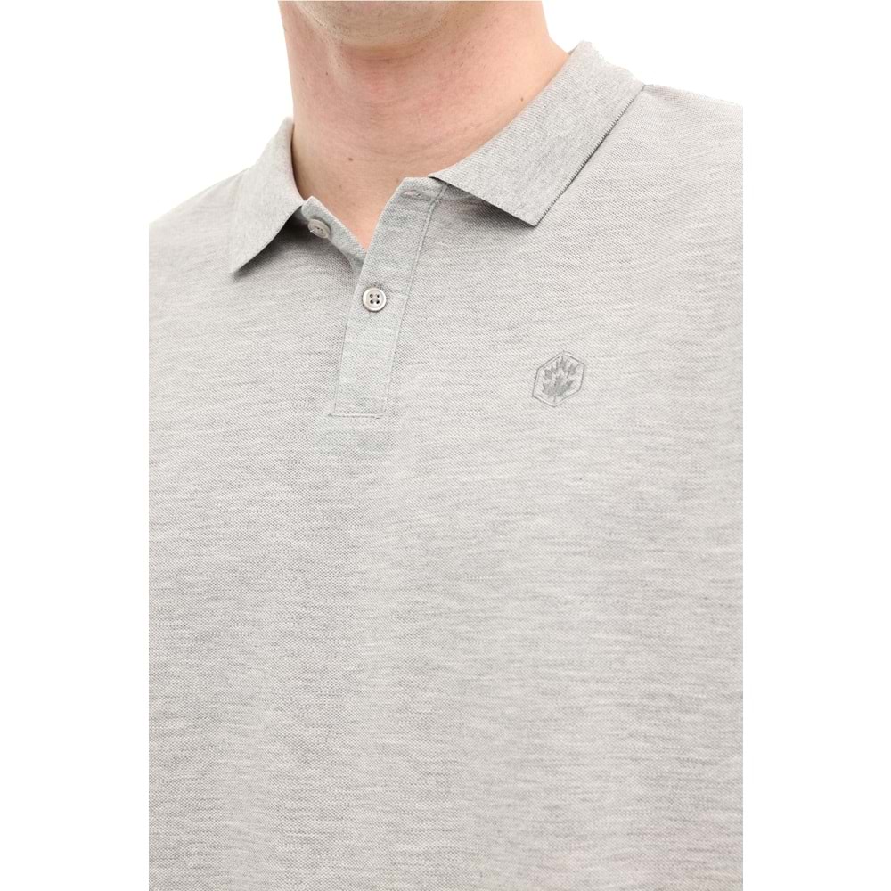 LUMBERJACK MB CT953 POLO T-SH 6FX ERKEK KISA KOL POLO TİŞÖRT - GRİ MELANJ - L