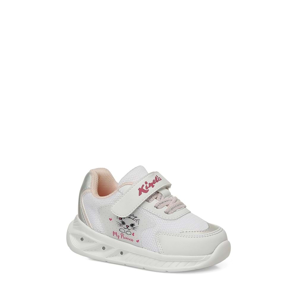 KİNETİX ELIO B 6FX IŞIKLI KIZ BEBEK SPOR AYAKKABI - BEYAZ - 21
