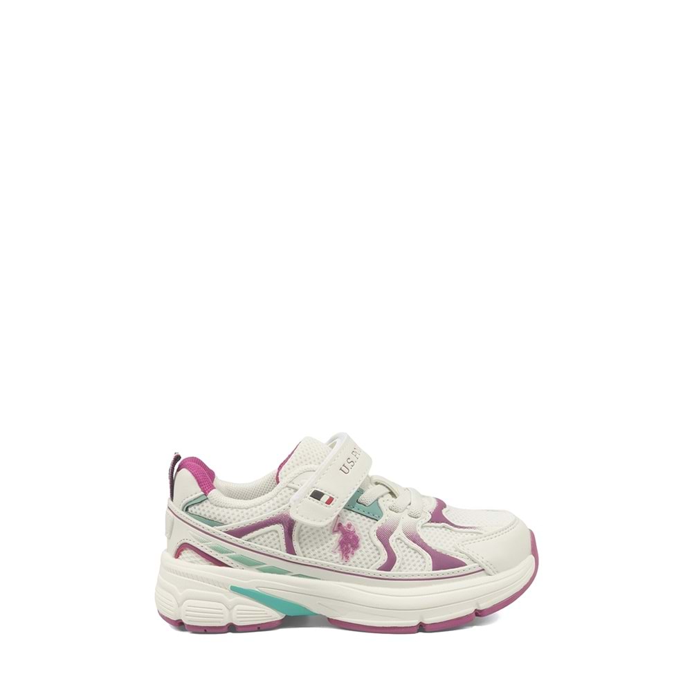 U.S. POLO ASSN. SETTE JR 6FX KIZ ÇOCUK SPOR AYAKKABI - BEYAZ - 30