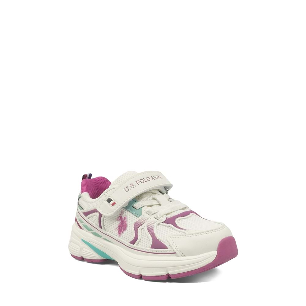 U.S. POLO ASSN. SETTE JR 6FX KIZ ÇOCUK SPOR AYAKKABI - BEYAZ - 30