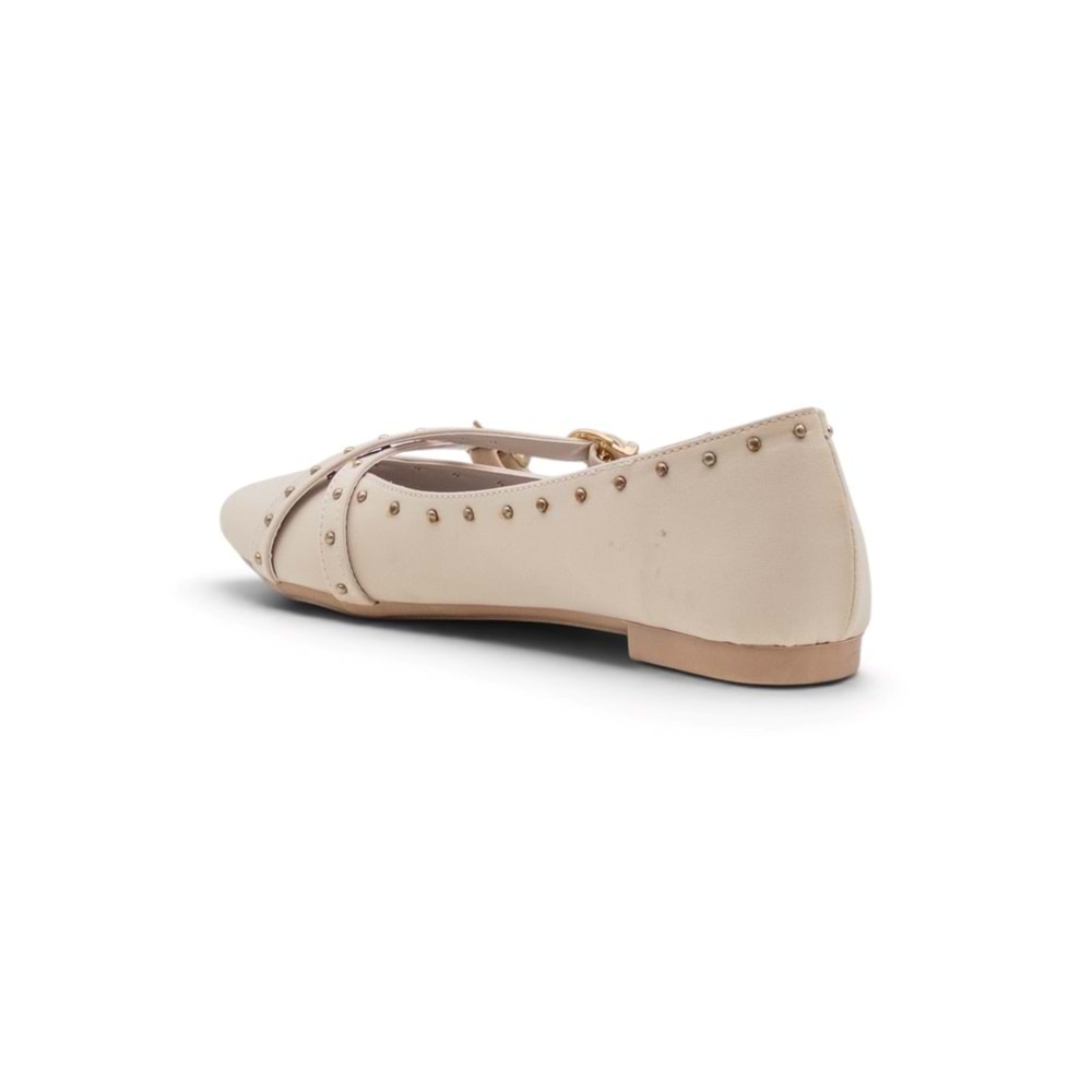 SHOES 0007 ZIMBA DETAYLI KADIN BABET - BEJ - 39