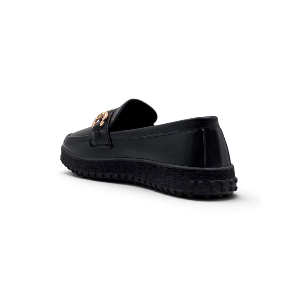 AYZEN 1091 TOKA DETAYLI KADIN LOAFER AYAKKABI - SİYAH - 40