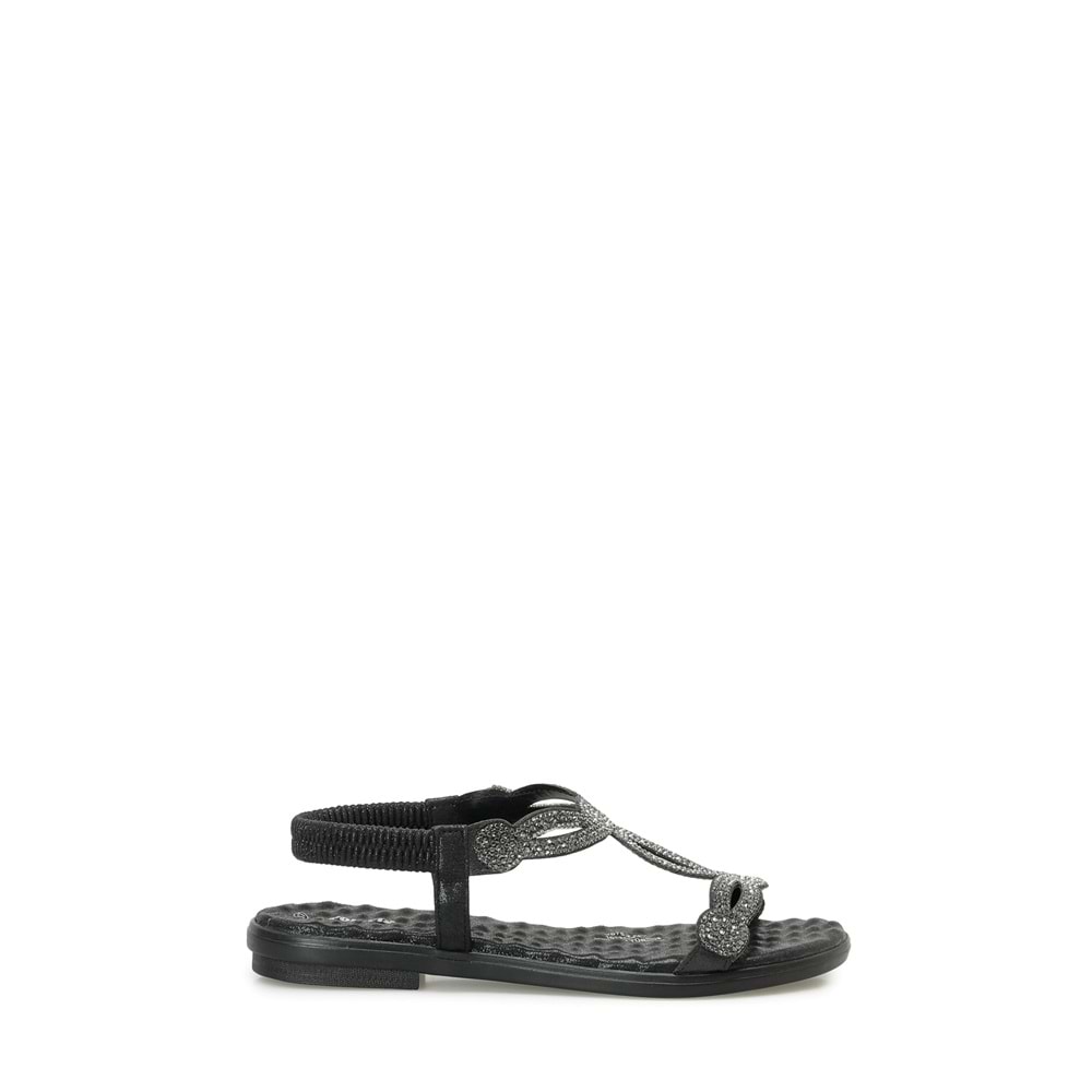 POLARİS 327075.Z 6FX DÜZ KADIN SANDALET - SİYAH - 40