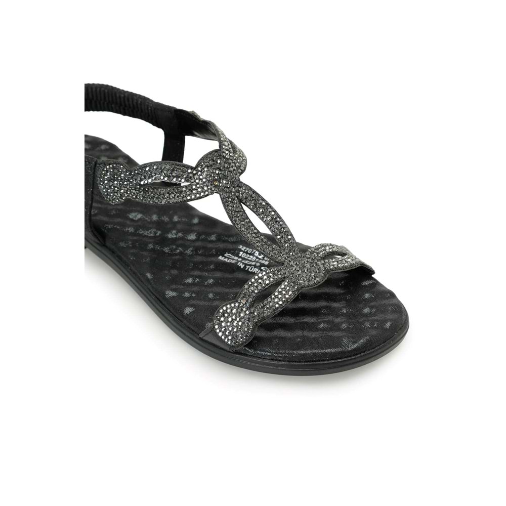 POLARİS 327075.Z 6FX DÜZ KADIN SANDALET - SİYAH - 40