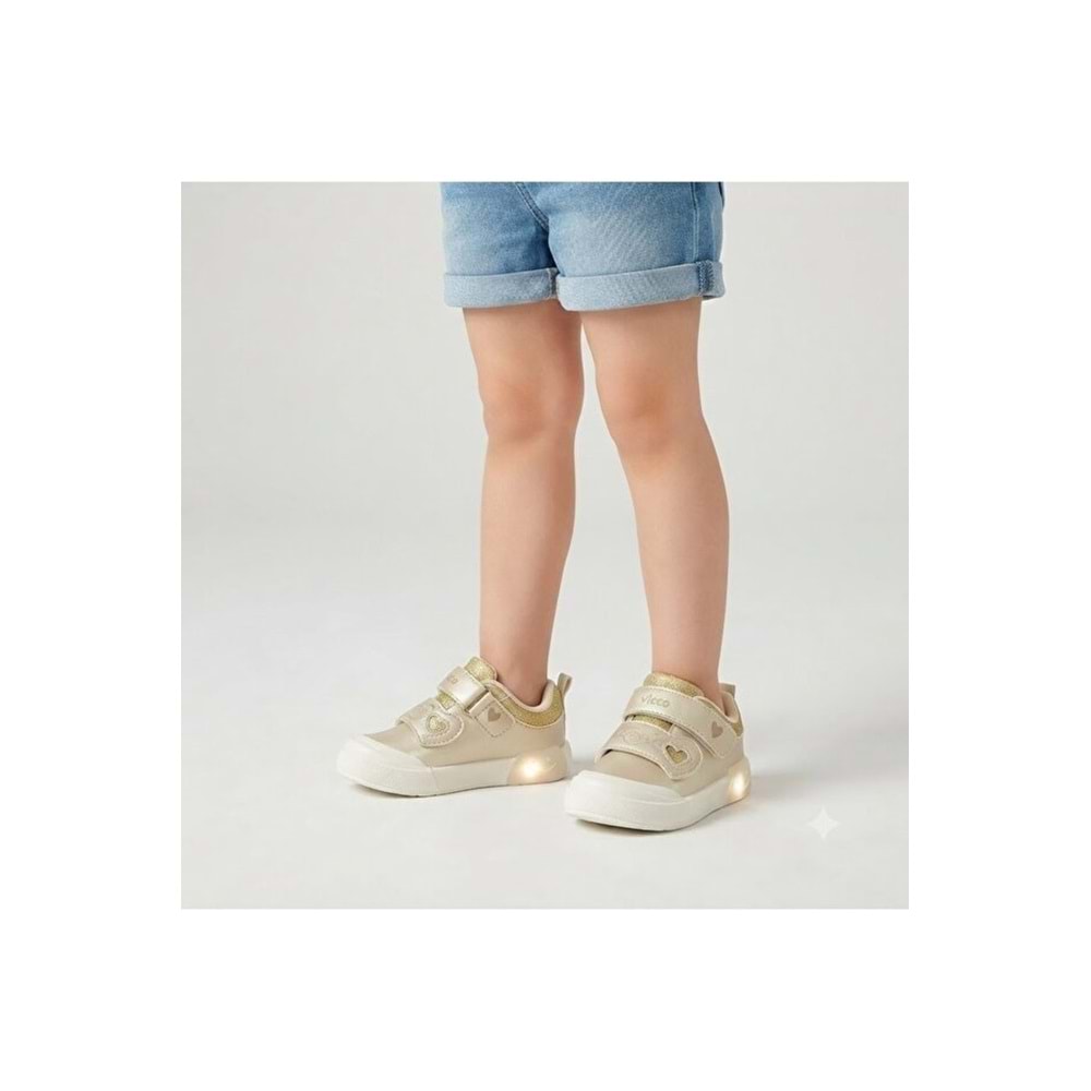 VİCCO SUZİ KIZ BEBEK IŞIKLI GÜNLÜK AYAKKABI - BEJ - 22