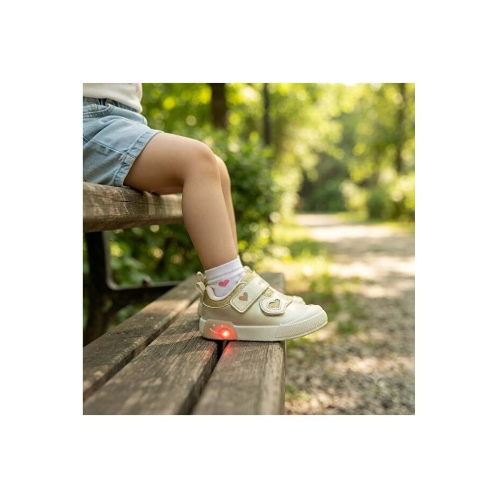 VİCCO SUZİ KIZ BEBEK IŞIKLI GÜNLÜK AYAKKABI - BEJ - 22