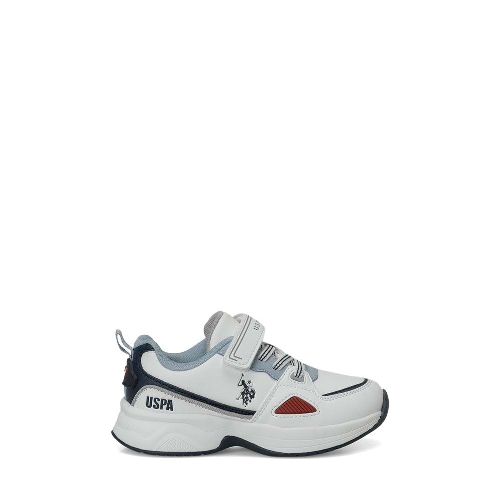 U.S. POLO ASSN. LESSA JR 6PR ERKEK ÇOCUK SPOR AYAKKABI - BEYAZ - 30