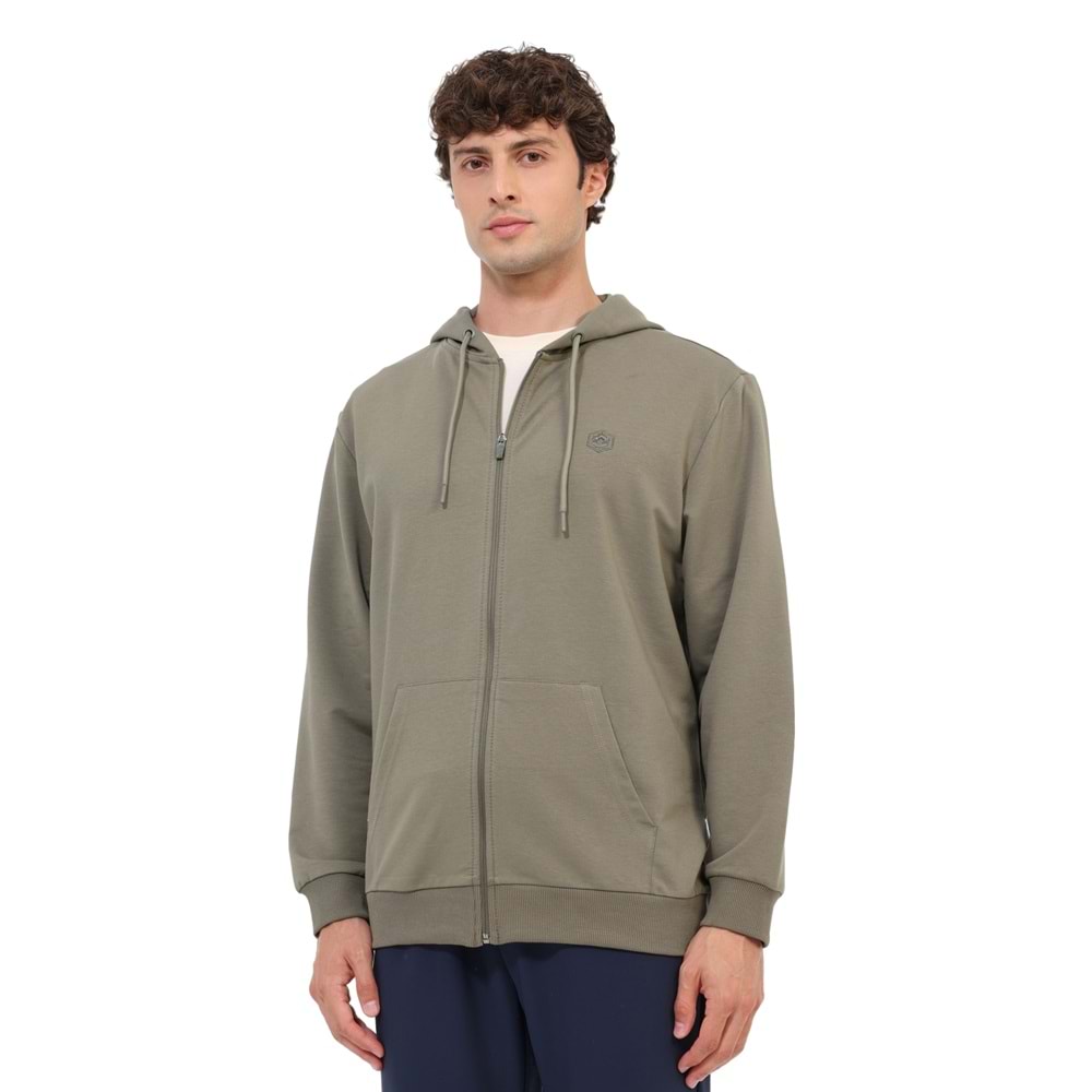 LUMBERJACK MB SN72 FZ HOD 6PR ERKEK EŞOFMAN ÜSTÜ - HAKİ - L
