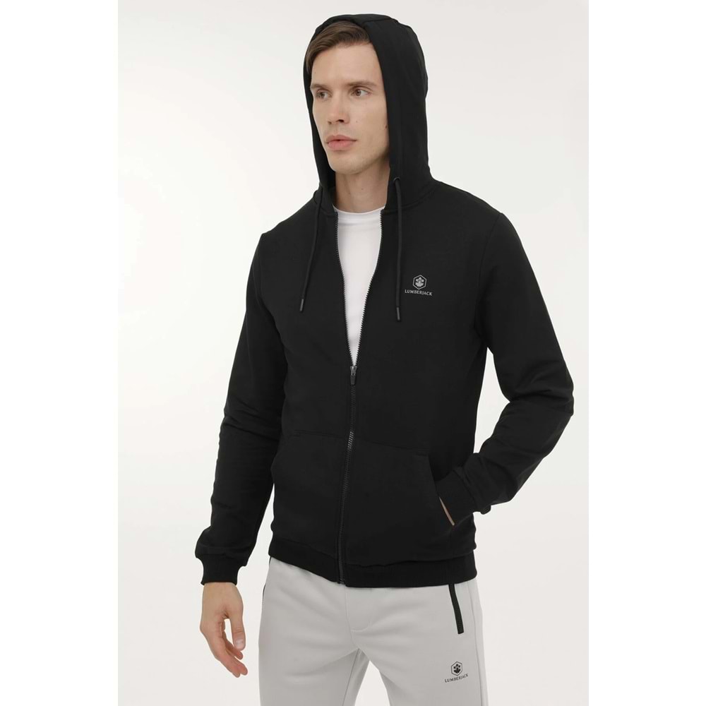 LUMBERJACK MB SN72 FZ HOD 6PR ERKEK EŞOFMAN ÜSTÜ - SİYAH - L