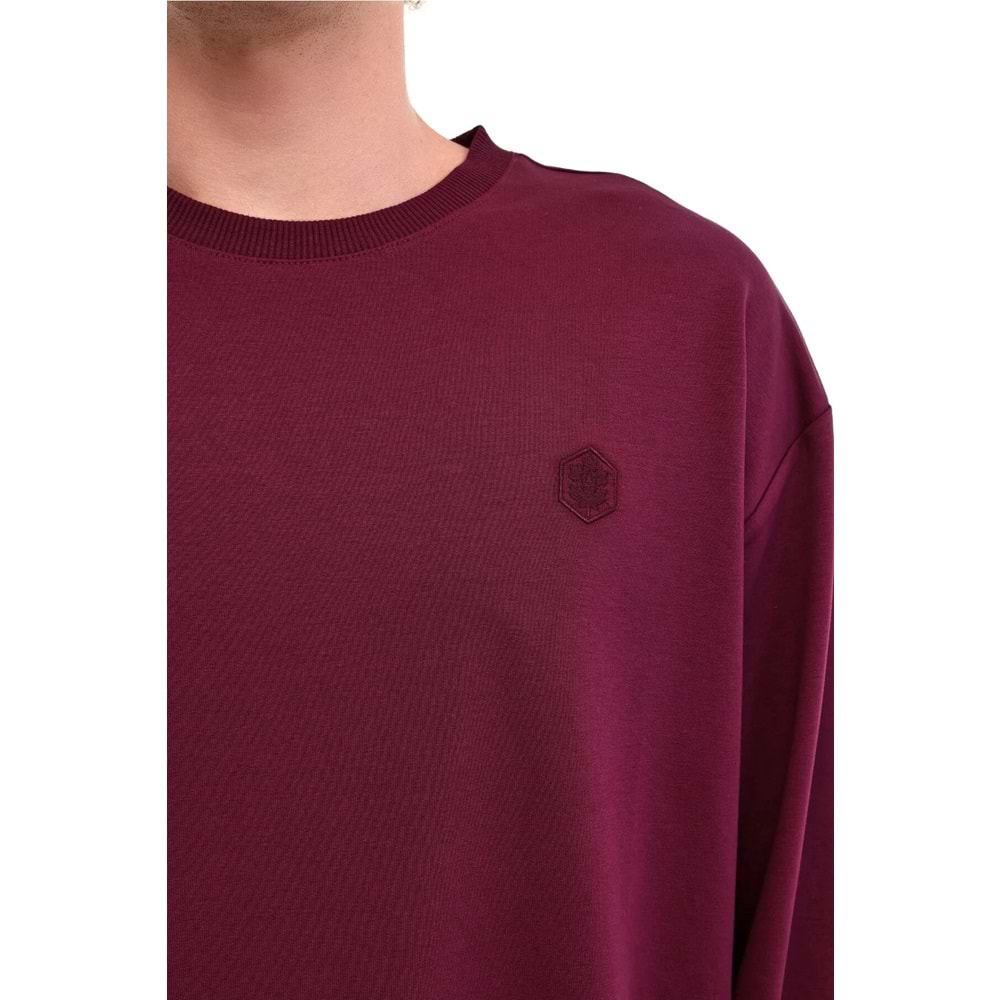 LUMBERJACK MB SN75 C NECK SW 6PR ERKEK SWEATSHİRT - BORDO - L