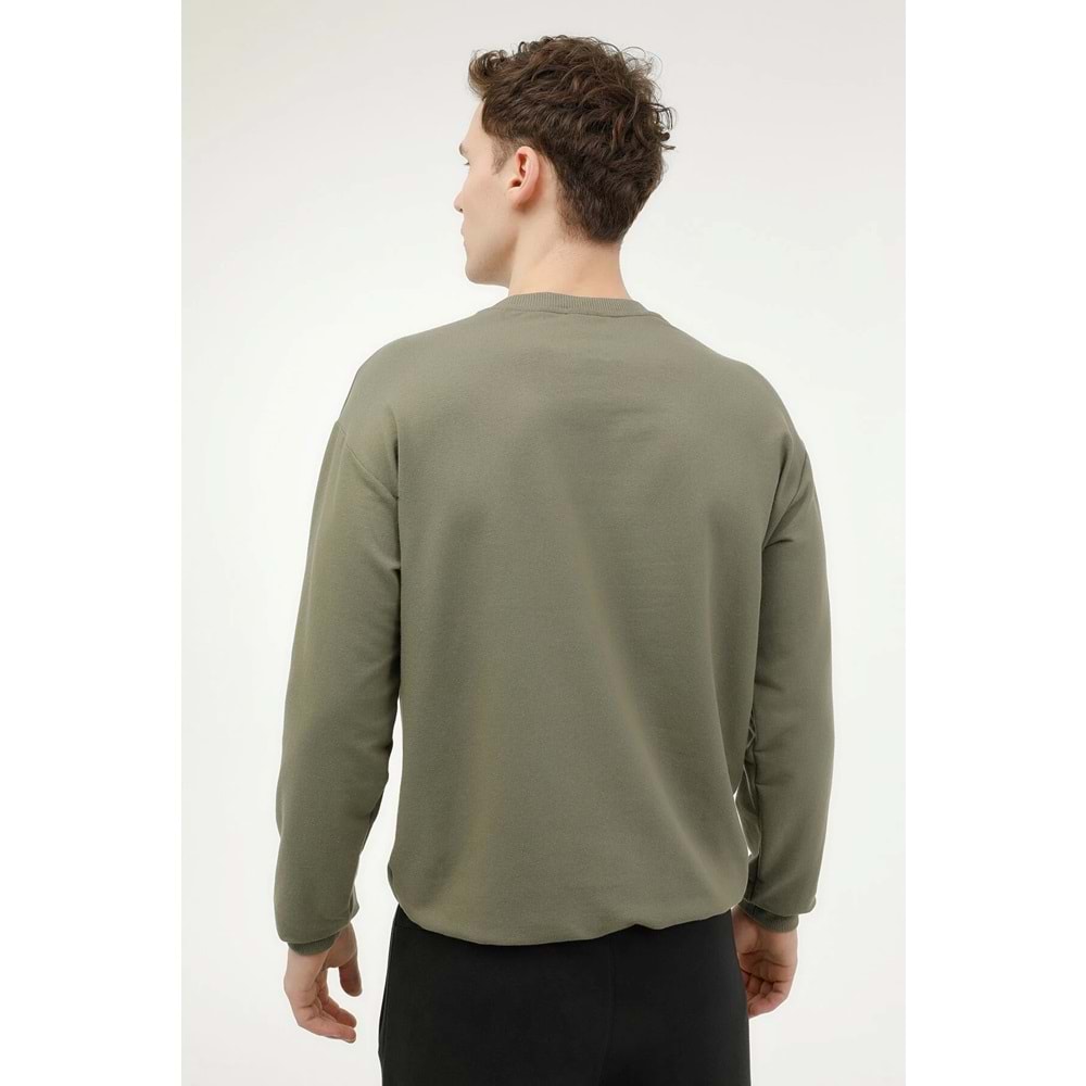 LUMBERJACK MB SN75 C NECK SW 6PR ERKEK SWEATSHİRT - HAKİ - L
