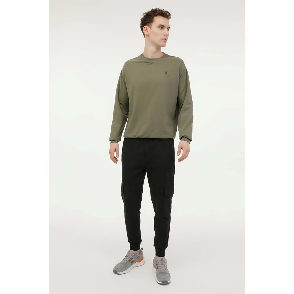 LUMBERJACK MB SN75 C NECK SW 6PR ERKEK SWEATSHİRT - HAKİ - L