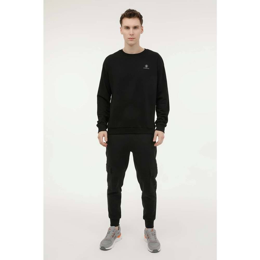 LUMBERJACK MB SN75 C NECK SW 6PR ERKEK SWEATSHİRT - SİYAH - L
