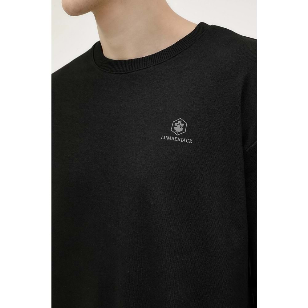 LUMBERJACK MB SN75 C NECK SW 6PR ERKEK SWEATSHİRT - SİYAH - L