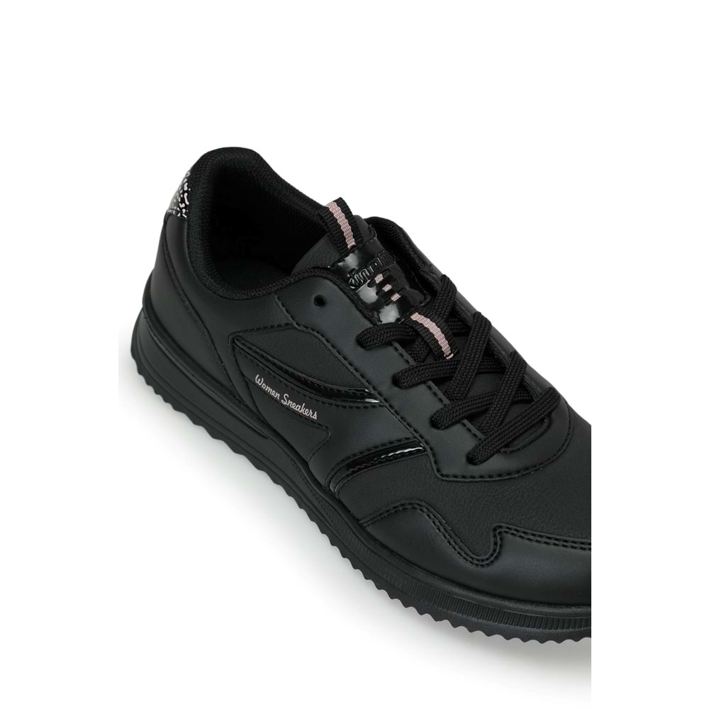 KİNETİX CHIRON PU W 6PR KADIN SNEAKER - SİYAH - 37