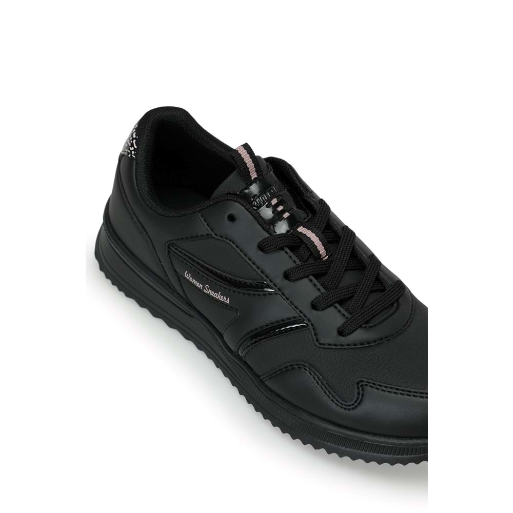 KİNETİX CHIRON PU W 6PR KADIN SNEAKER - SİYAH - 40