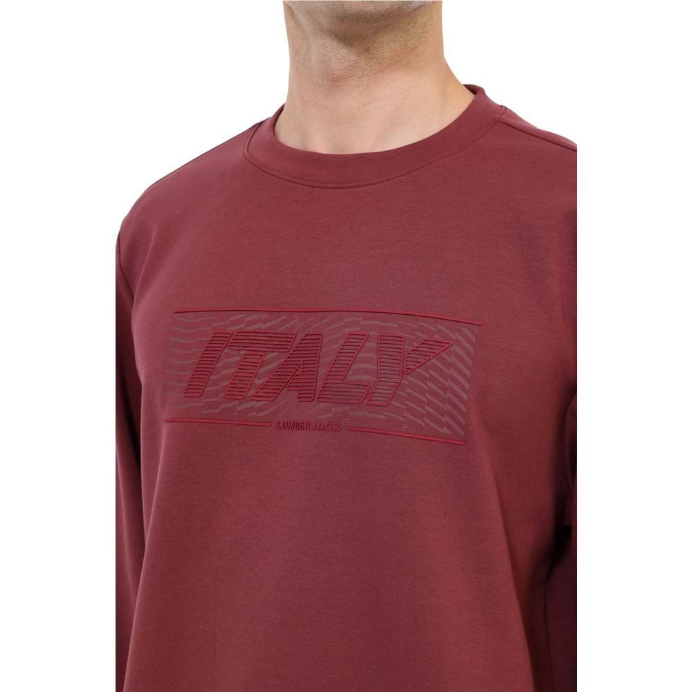 LUMBERJACK ML VANCE 16ITL-14 6PR ERKEK SWEATSHİRT - BORDO - L