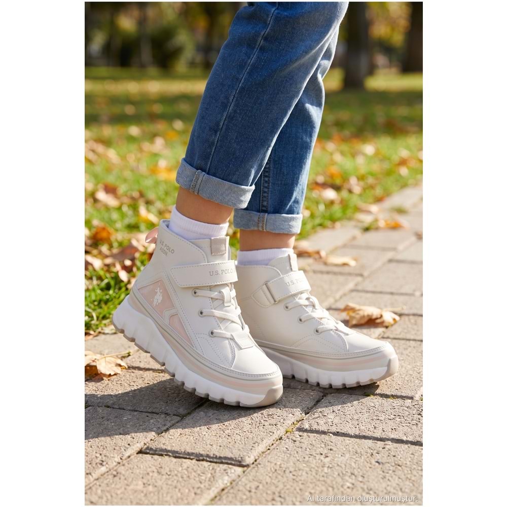 U.S. POLO ASSN. KELTES JR 6PR KIZ ÇOCUK SNEAKER BOT - BEJ - 31