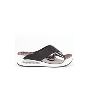 Muya Fly Anatomik Air Max Tabanlı Topuk Dikeni Kadın Terlik - Siyah - 36