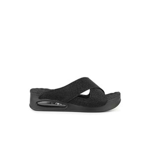 Muya Fly Anatomik Air Max Tabanlı Topuk Dikeni Kadın Terlik - Siyah Desenli - 40