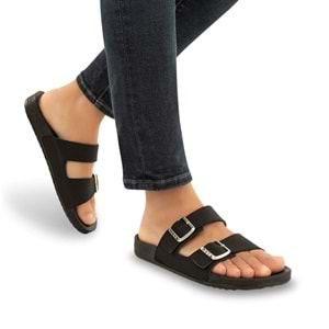 Muya Nova Anatomik Taban Dört Mevsim Erkek Terlik - Siyah - 40