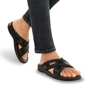 Muya İkon 6 Nokta Anatomik Taban Topuk Dikeni Dört Mevsim Erkek Terlik - Siyah - 40