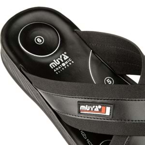 Muya İkon 6 Nokta Anatomik Taban Topuk Dikeni Dört Mevsim Erkek Terlik - Siyah - 40