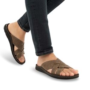 Muya Tiger Anatomik Taban Dört Mevsim Erkek Terlik - Vizon - 40