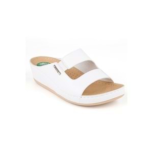 Muya Panna Anatomik Taban Jel Destekli Topuk Dikeni Dört Mevsim Kadın Terlik - Beyaz - 40