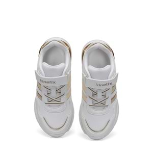 KİNETİX CONFESS MESH J 4FX KIZ ÇOCUK SPOR AYAKKABI - BEYAZ-ALTIN - 32