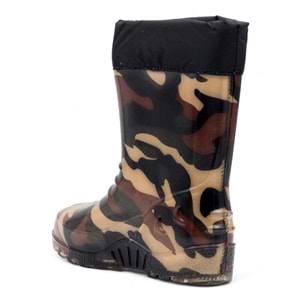 Emek İçi Yünlü Su Geçirmez Çocuk Yağmur Çizmesi - KAHVERENGİ - 30-31