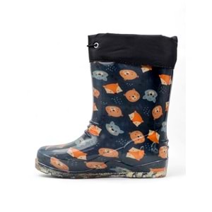 Emek İçi Yünlü Su Geçirmez Çocuk Yağmur Çizmesi - LACİVERT - 30-31