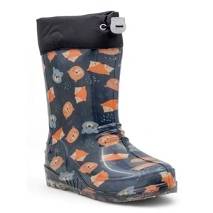 Emek İçi Yünlü Su Geçirmez Çocuk Yağmur Çizmesi - LACİVERT - 30-31