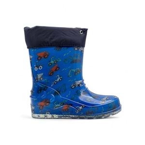 Emek İçi Yünlü Su Geçirmez Çocuk Yağmur Çizmesi - MAVİ - 30-31