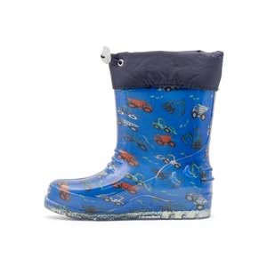 Emek İçi Yünlü Su Geçirmez Çocuk Yağmur Çizmesi - MAVİ - 32-33
