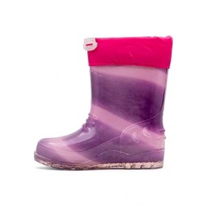 Emek İçi Yünlü Su Geçirmez Çocuk Yağmur Çizmesi - MOR - 30-31