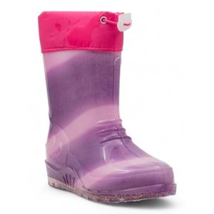 Emek İçi Yünlü Su Geçirmez Çocuk Yağmur Çizmesi - MOR - 30-31