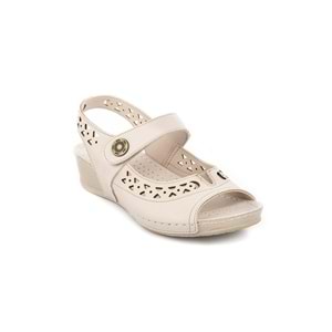 Muya Terra Anatomik Taban Kadın Sandalet - Krem - 39