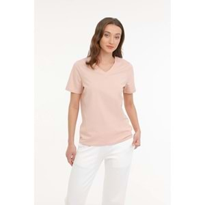 KİNETİX WB V NECK 11SN227 4FX KADIN KISA KOL TİŞÖRT - A.PEMBE - M